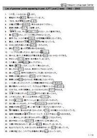 List of grammar points appearing in past JLPT Level 1 tests (1992 - 2003), 14 pages