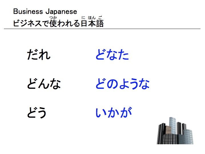 ビジネスで使われる日本語