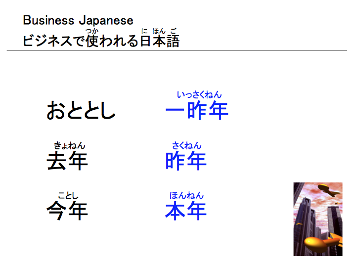 ビジネスで使われる日本語