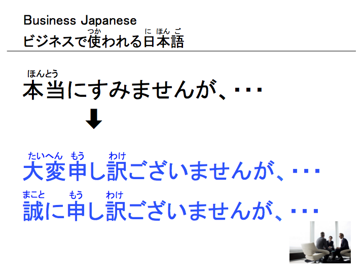 ビジネスで使われる日本語