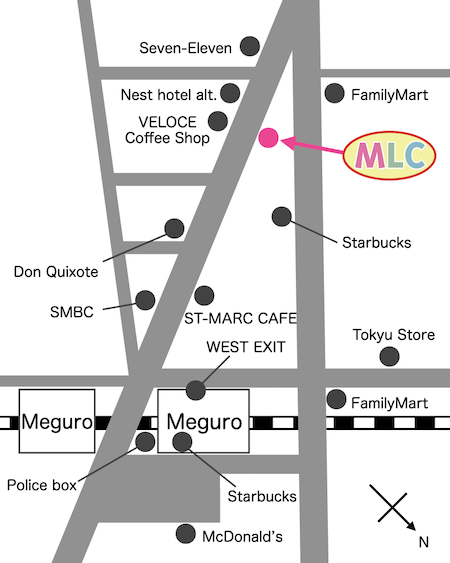 Location map of MLC Japanese Language School