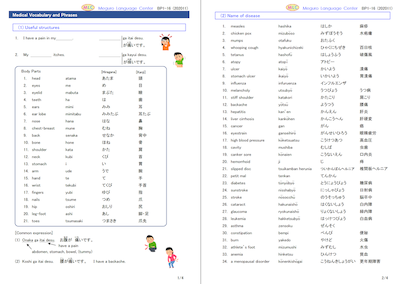 Medical Vocabulary and Phrases