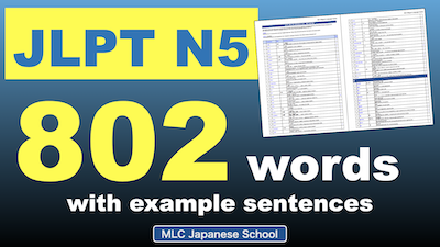 JLPT N5 vocabulary 