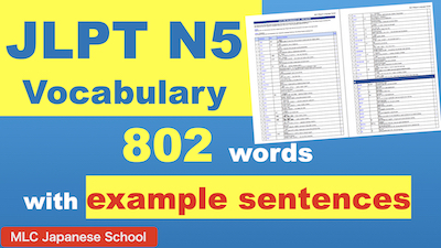 JLPT N5 vocabulary 