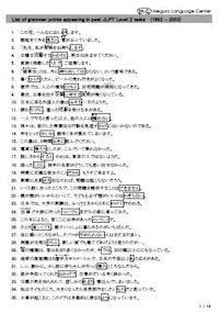 List of grammar points appearing in past JLPT Level 1 tests (1992 - 2003), 14 pages