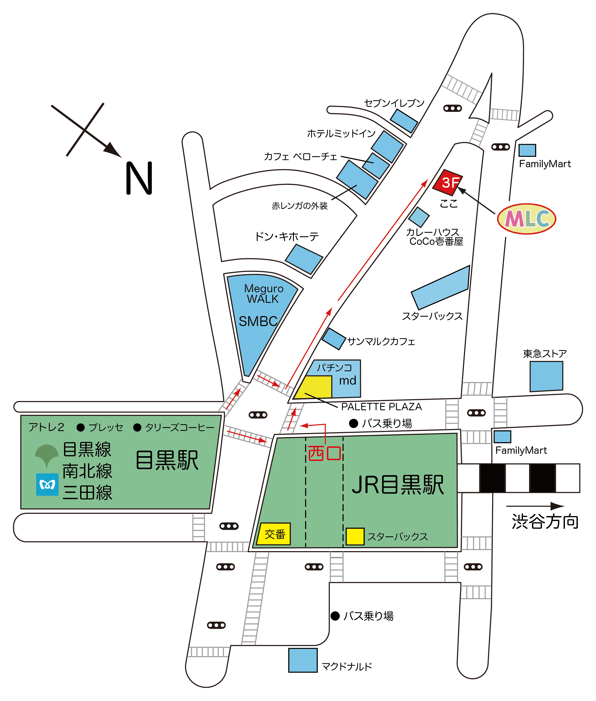日本学校MLC目黒ランゲージセンターの地図
